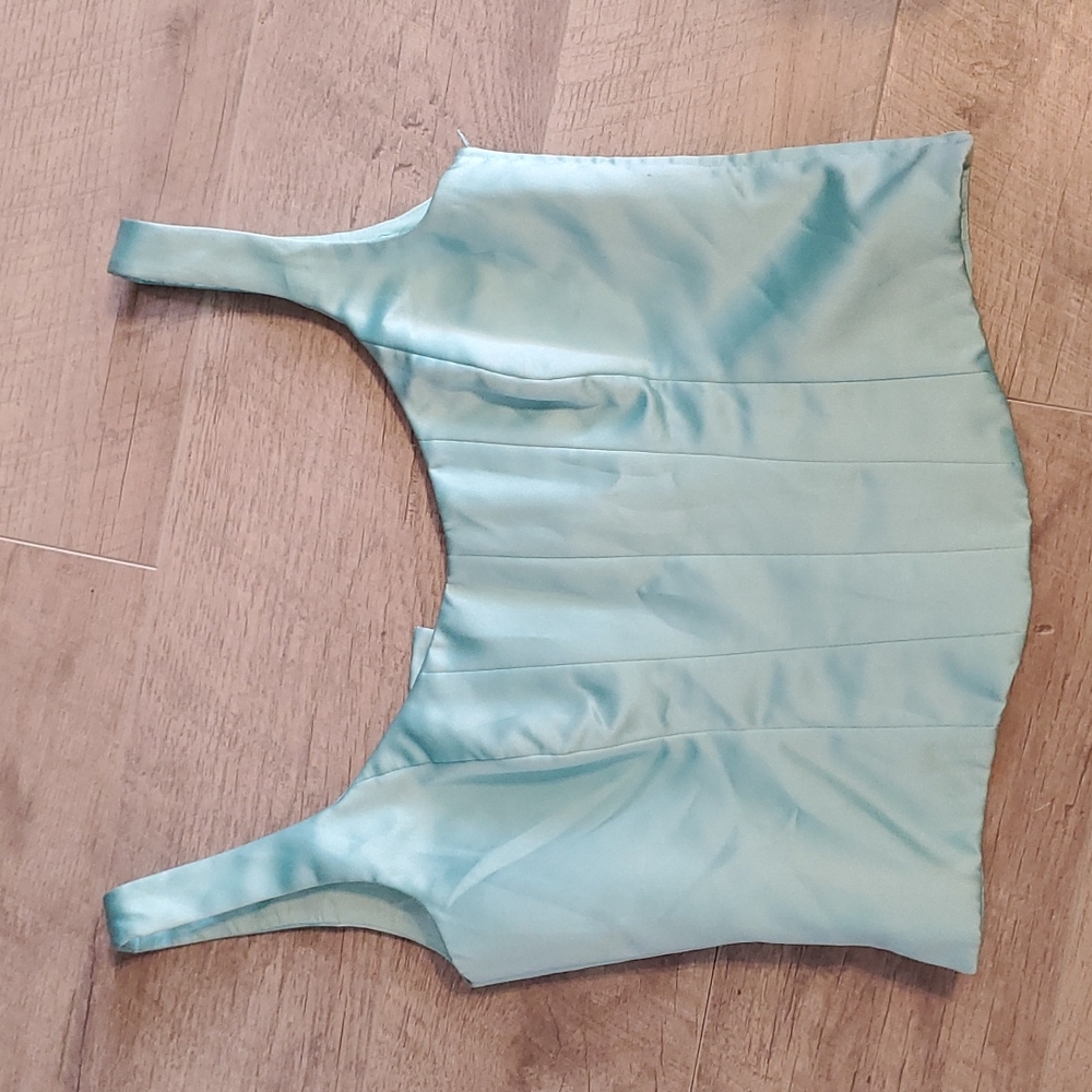Nicole by Nicole Miller Mint Green Satin Corset Tank Top